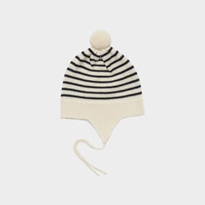 Baby Pompom Hat ecru/navy - Fub