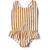 Amara swimsuit striped mustard/creme - Liewood