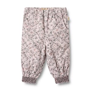 Trousers Lined Sara lilac checked flowers - Wheat