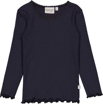 Rib T-Shirt Lace LS midnight blue - Wheat