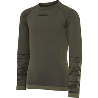 Luka Seamless T-shirt olive night - Hummel