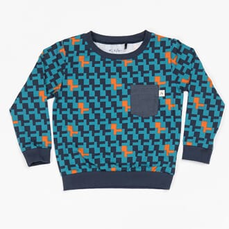 Jais Sweat storm blue big cubes - Albababy