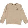 Wool Sweatshirt Badger embroidery khaki melange - Wheat