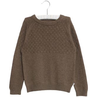 Knit Pullover Eskild brown melange - Wheat
