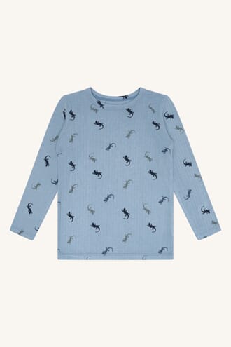 Austin T-shirt LS Lizards light blue - Hust & Claire
