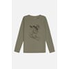 Abba T-shirt ull/bambus bjørn khaki - Hust & Claire
