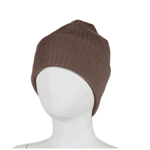 Merino wool rib beanie mocha - Kivat