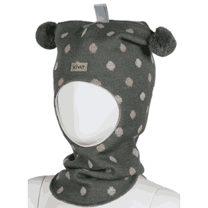 Wool hood dots leaf green - Kivat