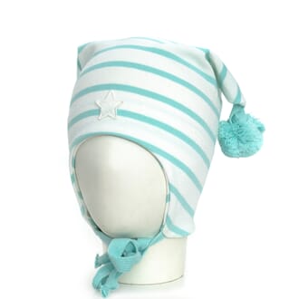 Striped windproof hat star white/mint - Kivat