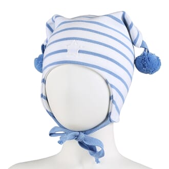 Striped windproof hat star white/light blue - Kivat