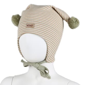 Striped windproof hat leaf green - Kivat