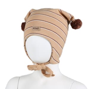 Striped windproof hat cinnamon/offwhite - Kivat