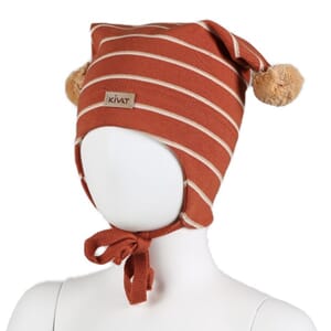 Striped windproof hat rust - Kivat