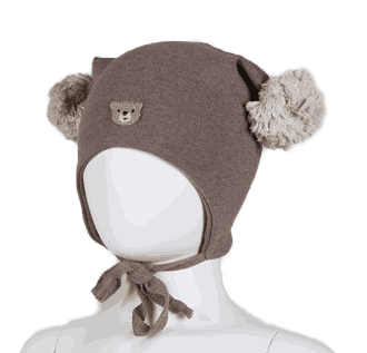 Windproof hat teddybear brownmix - Kivat