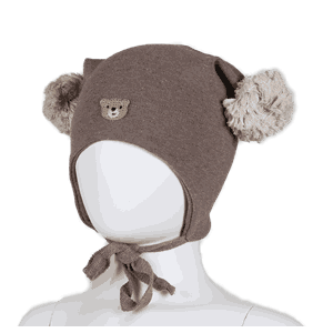 Windproof hat teddybear brownmix - Kivat