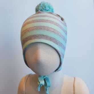 Striped windproof hat grey/mint - Kivat