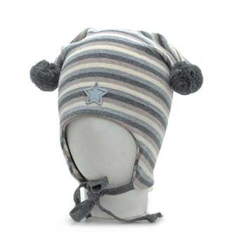 Striped windproof hat star grey/beige/offwhite - Kivat