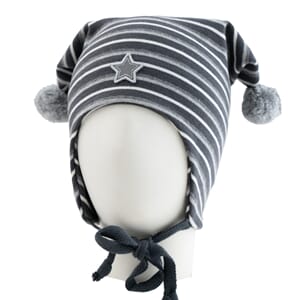 Striped windproof hat star charcoal/white - Kivat