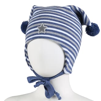 Striped windproof hat star jeans/white/grey - Kivat