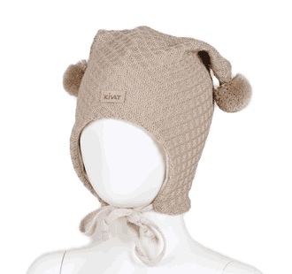 Wool hat Kivat-logo structural knit latte - Kivat