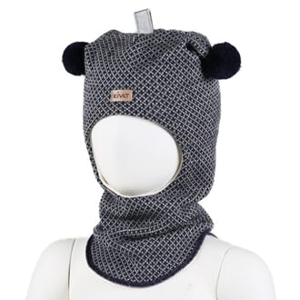Hood with loop knit  offwhite melange/navy - Kivat