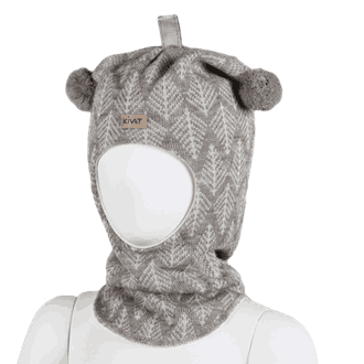 Hood with sprig patterns beige melange - Kivat