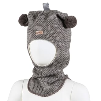 Hood with loop knit  nature undyed/brown undyed - Kivat