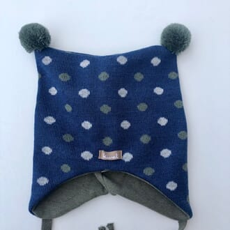 Hat with small dots blue - Kivat