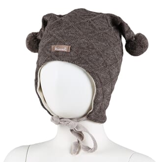 Cable hat brown undyed - Kivat