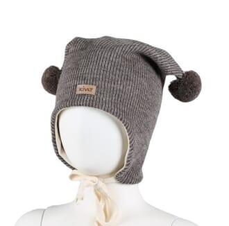 Striped hat beige/brown undyed - Kivat