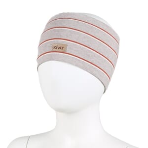 Striped windproof headband beige/rust - Kivat