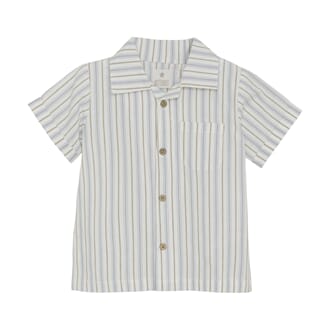 Shirt SS Woven Stripe silver sage - Huttelihut
