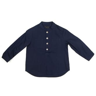 Emil shirt Navy poplin - Huttelihut