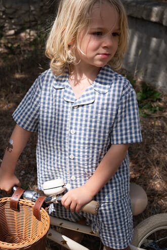 Kim Ss Shirt captains blue check - Konges Sløjd