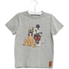 T-Shirt Mickey And Pluto melange grey - Wheat