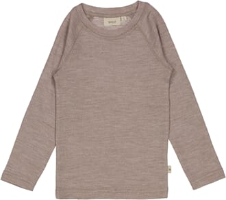 Wool T-Shirt khaki melange - Wheat