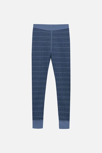 Laso Leggings ull/bambus jacquard blue - Hust & Claire