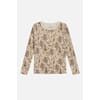 Abba T-shirt ull/bambus skogsdyr wheat  - Hust & Claire