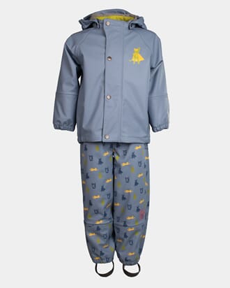 Regnsett Plask mjuk blå - Kattnakken