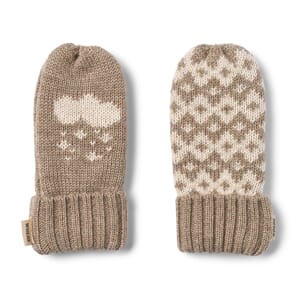 Jacquard Mittens Towsi grey camel melange - Wheat