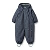 Snowsuit Adi greyblue letters - Wheat