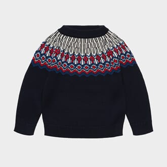 Fair Isle Sweater dark navy - Fub