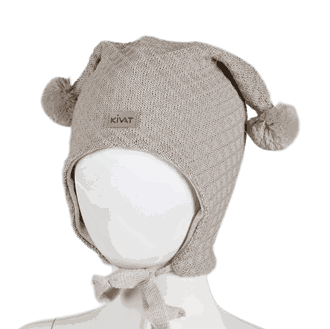 Wool hat Kivat-logo structural knit latte - Kivat
