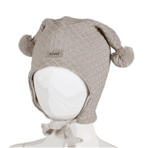 Wool hat Kivat-logo structural knit latte - Kivat