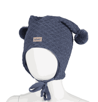 Wool hat Kivat-logo structural knit blue mel - Kivat