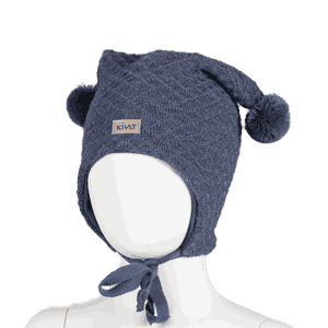 Wool hat Kivat-logo structural knit blue mel - Kivat