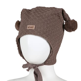 Wool hat Kivat-logo structural knit mocha - Kivat