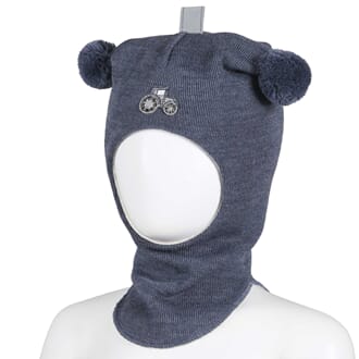 Wool hood Tractor blue melange - Kivat