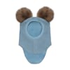 Balaclava Wool Alpaca Pompoms blue - Huttelihut