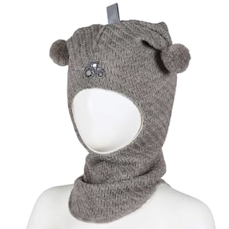 Wool hood Tractor structural knit beige - Kivat